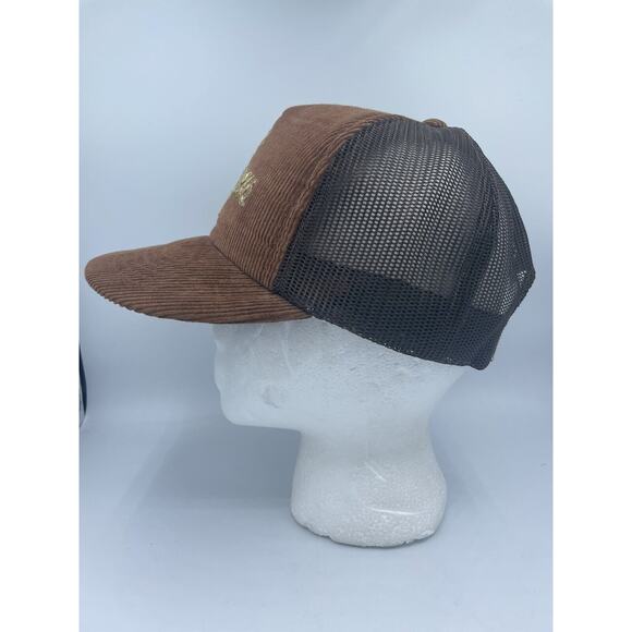 Vtg Trucker Hat Brown Corduroy Las Vegas Mesh SnapBack Baseball Cap READ - Picture 6 of 12
